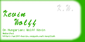 kevin wolff business card